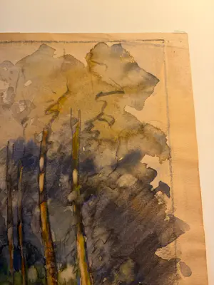 Jaap Weiland - Aquarel, Limburg, De weg naar Slenaken kopen? Bied vanaf 50!