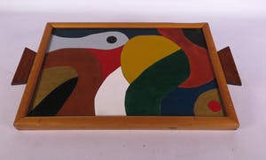 Curiosa - Houten dienbladje met kleuren patroon kopen? Bied vanaf 1!