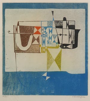 Adolphe Cieslarczyk - Kleurenets, Zonder titel - Ingelijst kopen? Bied vanaf 1!