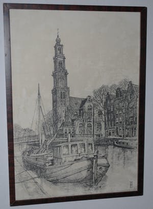 Marius Johannes Janssen - 2 etsen: Leiden Rijksuniversiteit & Westertoren Amsterdam kopen? Bied vanaf 30!