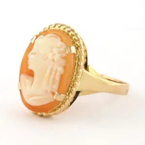 18k roségouden ring bezet met camee - rm 17 kopen? Bied vanaf 240!