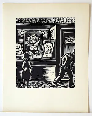 Frans Masereel - Original Holzschnitt "Hamburg", signiert in der Platte kaufen? Bieten Sie von 20!