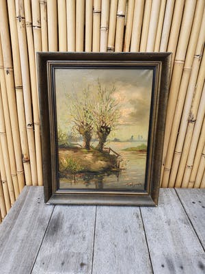 Paul de Bruin - Waterlandschap met knotwilgen kopen? Bied vanaf 29!