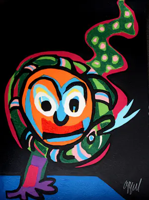 Karel Appel - Houtdruk met carborundum: Circus serie: Clown au Serpent - 1978 kopen? Bied vanaf 1999!