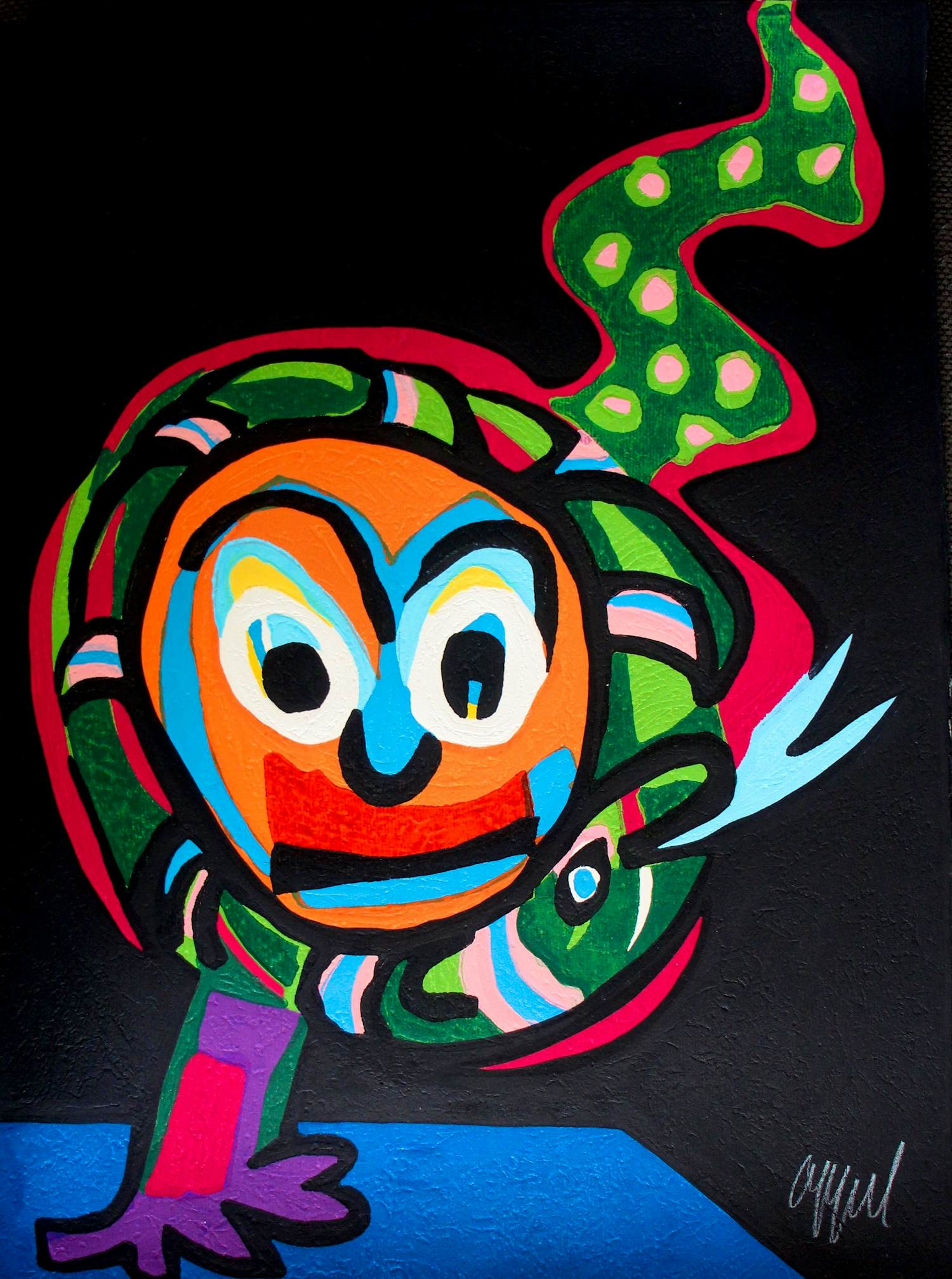 Karel Appel - Houtdruk met carborundum: Circus serie: Clown au Serpent - 1978 kopen? Bied vanaf 1999!