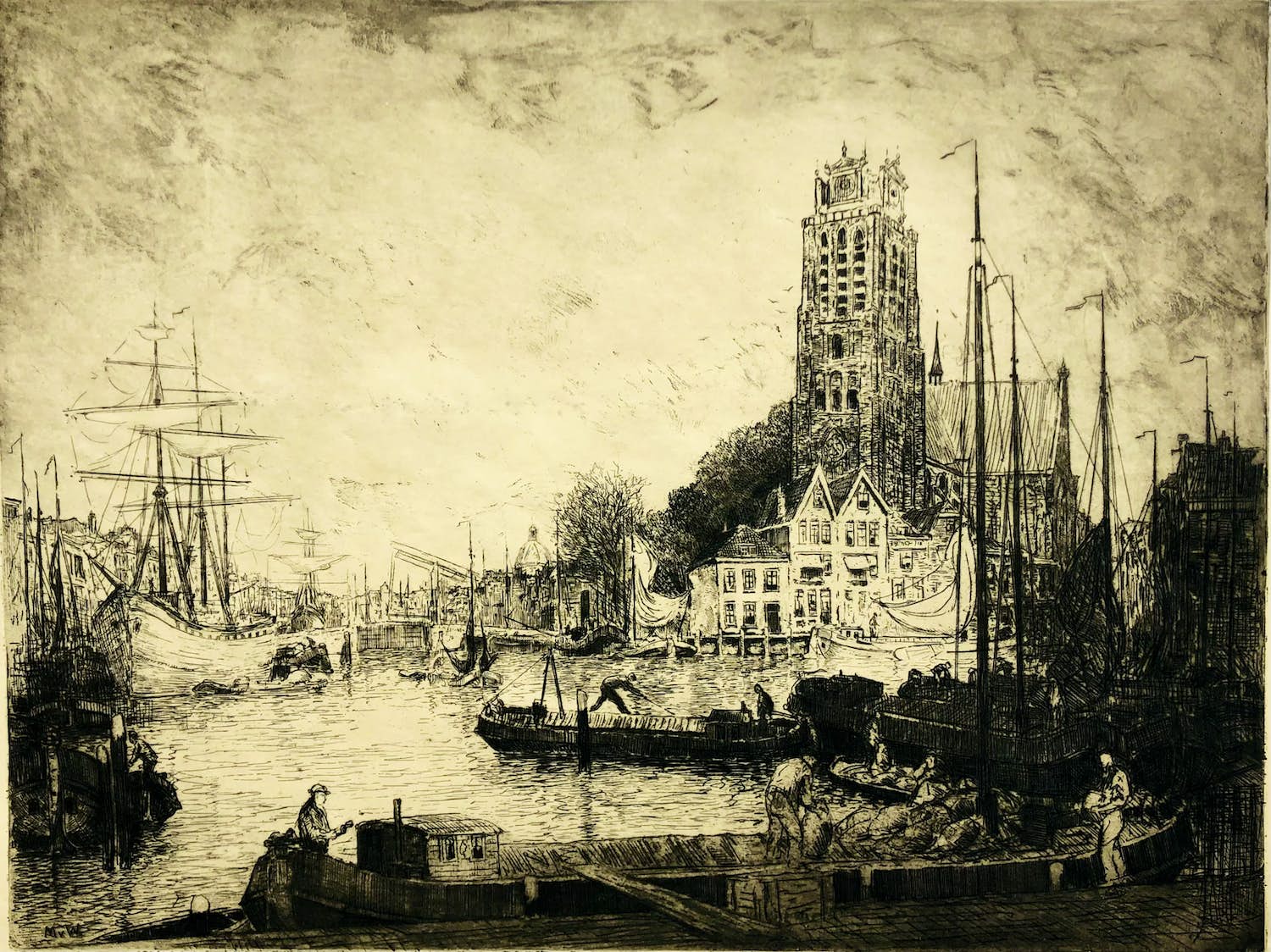 Martin van Waning - Gezicht op Dordrecht verkocht voor € 35!
