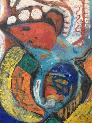 Niet of onleesbaar gesigneerd - portret van boerenvrouw - acryl op canvas, ingelijst kopen? Bied vanaf 1!