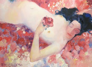 Svetlana Tiourina - Olieverf op doek, Liggend naakt - Ingelijst (Groot) kopen? Bied vanaf 200!