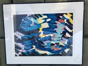 Karel Appel - Zeefdruk, Uit de 'Stripes' serie - 31/77 - handgesigneerd kopen? Bied vanaf 475!