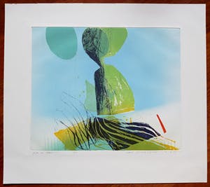 Hans Vredegoor - L’ile en bleu, aquatint ets kopen? Bied vanaf 30!