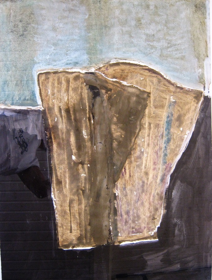 Jo Gijsen - gouache in baklijst titel: elkaar kopen? Bied vanaf 89!