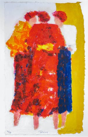 Wil Willemsen - Zeefdruk op geschept papier, Talking - Ingelijst (Groot) kopen? Bied vanaf 50!