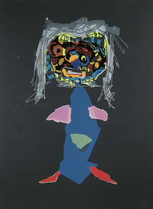 Antonio Saura - Zeefdruk, Dama II - Ingelijst kopen? Bied vanaf 50!