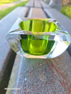 Val-Saint-Lambert - groene kristallen asbak verkocht voor € 30!