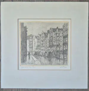 Anton Pieck - Amsterdamse gracht - eigen druk met opdracht kopen? Bied vanaf 150!
