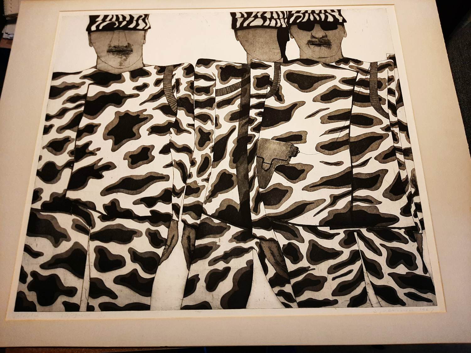 Kees Spermon - Ets/Aquatint, titel "Soldaten ". kopen? Bied vanaf 35!