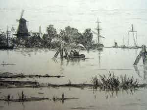 Carel Nicolaas Storm van 's-Gravesande - DORDRECHT-GEZICHT BIJ DE BIESBOSCH verkocht voor € 40!