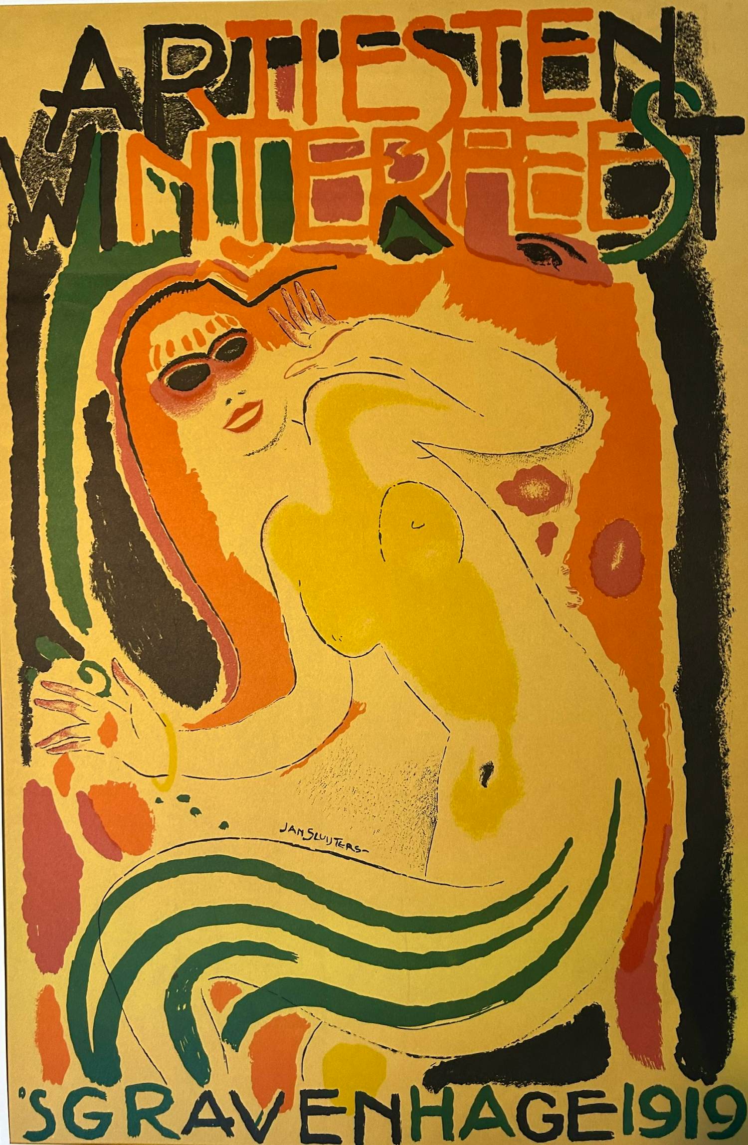 Jan Sluijters - Artiesten Winterfeest 's Gravenhage 1919 kopen? Bied vanaf 1000!