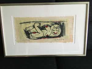 Hans Innemee - Uniek ingelijste erotische zeefdruk verkocht voor € 185!