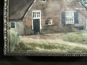 Gijsbertus Bernardus Olislagers - Boerenerf - Aquarel, Ingelijst kopen? Bied vanaf 45!