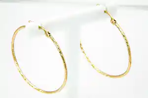 Elegante set 14 karaats geel-gouden dames zg. "Creolen" Oorclips - gekeurd. verkocht voor € 90!