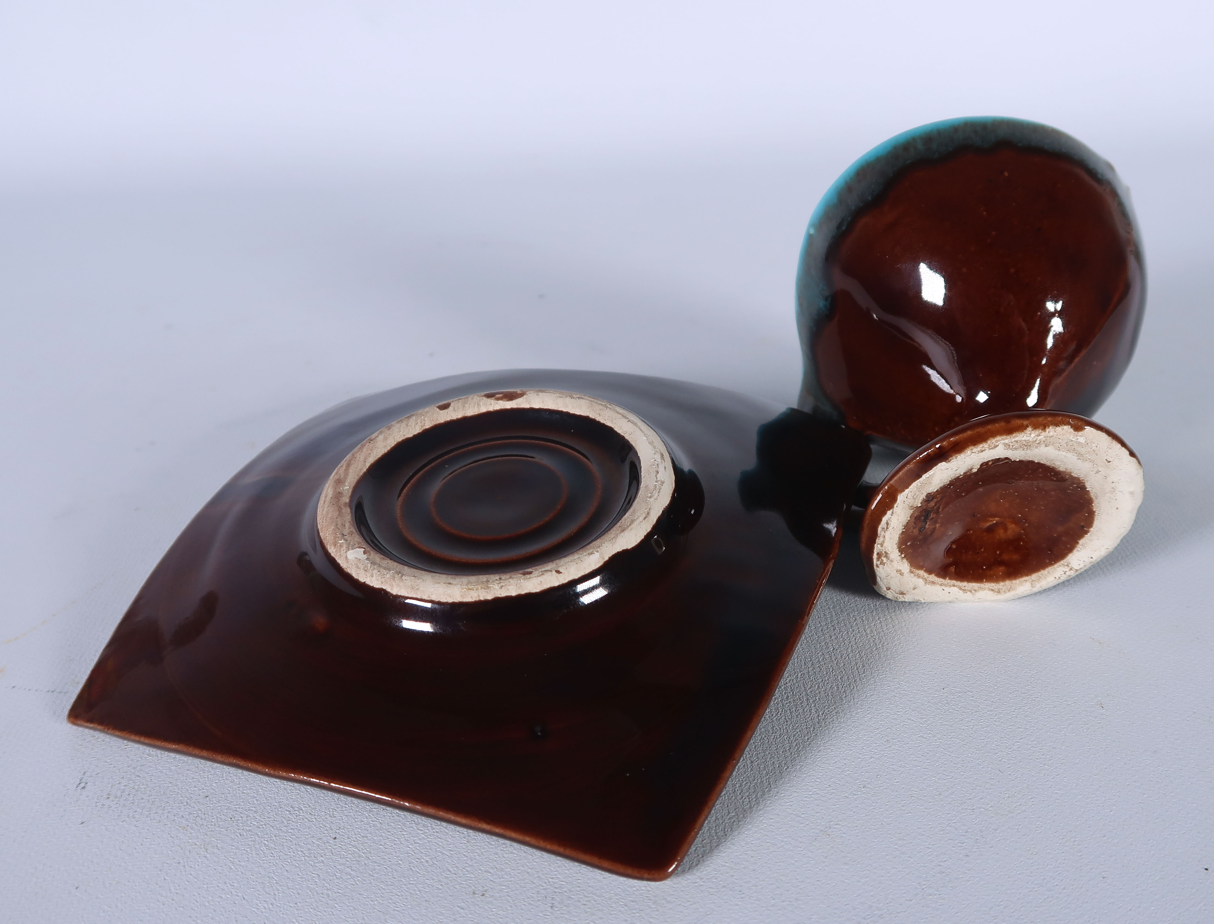 Vallauris Keramiek - Geglazuurd keramiek, Bruin en blauw servies kopen? Bied vanaf 35!