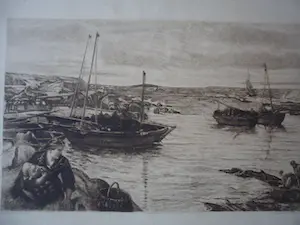 James Clarke Hook - Litho. Titel, "Home with the Tide kopen? Bied vanaf 15!