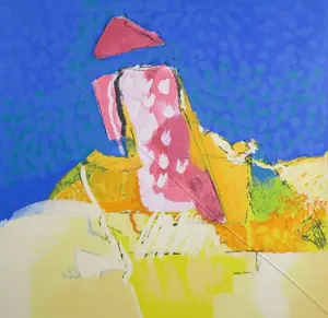 Henk van Vessem - Zeefdruk, Wolkloos blauw - Ingelijst kopen? Bied vanaf 35!