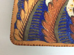 Plateelbakkerij Zuid-Holland - Corona - Art Deco vierkante schaal kopen? Bied vanaf 65!