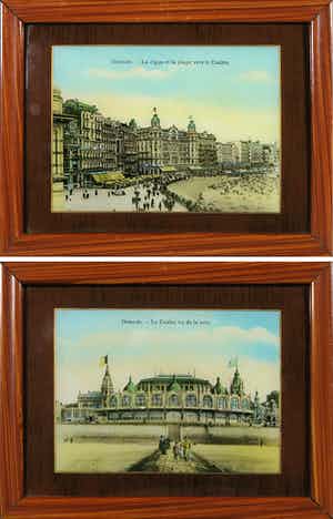 Niet of onleesbaar gesigneerd - Lot van twee souvenirs uit Oostende verkocht voor € 1!