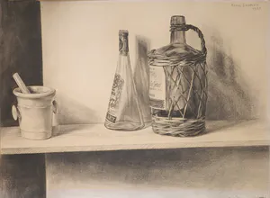 Kreel Daamen - Houtskooltekening, Zonder titel kopen? Bied vanaf 50!