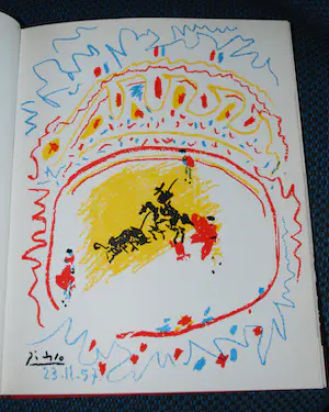 Pablo Picasso - Kunstboek met kleurenlitho en 7 linosnedes kaufen? Bieten Sie von 125!