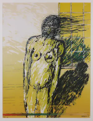 Krikor Momdjian - Zeefdruk, Femme masque - Ingelijst kopen? Bied vanaf 35!