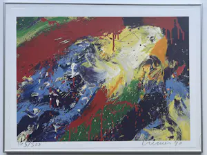 Jan Cremer - handgesigneerde kleurenzeefdruk | 'Papegaai' | 1990 kopen? Bied vanaf 150!