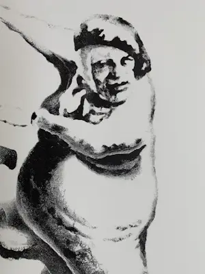 Buy Herman Gordijn - handgesigneerde litho | 'Rolschaatser' | 1995? Bid from 60!