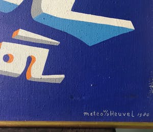 Mateo van den Heuvel - Acryl op doek - 1980 - Gesigneerd - Kleurrijk werk kopen? Bied vanaf 1!