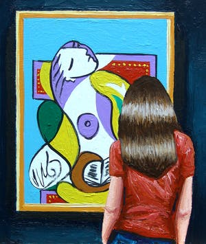 Gerard Boersma - La Lecture (Vrouw kijkend naar schilderij van Picasso) kopen? Bied vanaf 100!