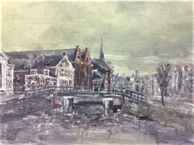 Niet of onleesbaar gesigneerd - Oud stadsgezicht kopen? Bied vanaf 1!