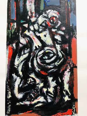 Theo Wolvecamp - compositie met ogen verkocht voor € 195!