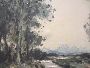 Gerard Roemers - Frankrijk, Zandpad langs beek.. kopen? Bied vanaf 80!