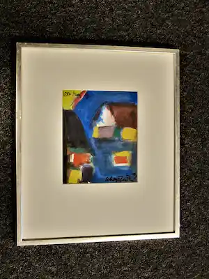 Gerard Schaperkotter - gesigneerd - Expressionistisch Aquarel "Kerstmis 91" - mooi ingelijst verkauft für € 62!