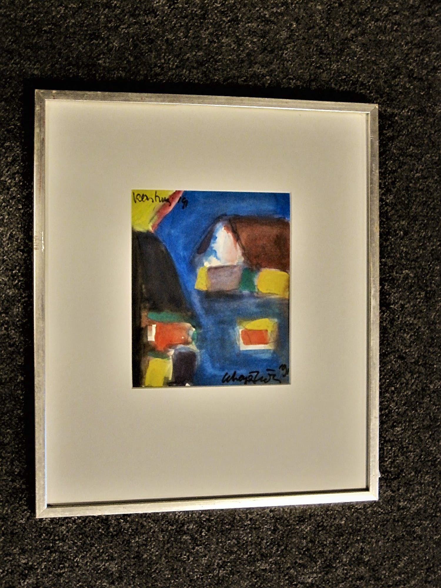 Gerard Schaperkotter - gesigneerd - Expressionistisch Aquarel "Kerstmis 91" - mooi ingelijst kopen? Bied vanaf 37!