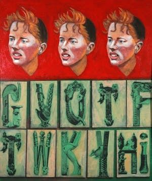 Jan Bollaert - Gemengde techniek op board, Terug naar school - Ingelijst (Zeer Groot) kopen? Bied vanaf 1!