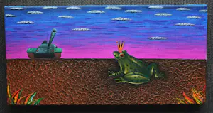 Dadara - acryl op doek: Frog + zeefdruk: Frog kopen? Bied vanaf 1299!