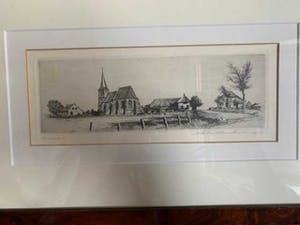 Maarten Langbroek - Zicht op Kerkje van Persingen in de Ooypolder kopen? Bied vanaf 65!