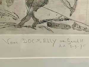 Lucebert - Ets Nr. 5 - Geheel nieuw ingelijst - met bies kopen? Bied vanaf 130!