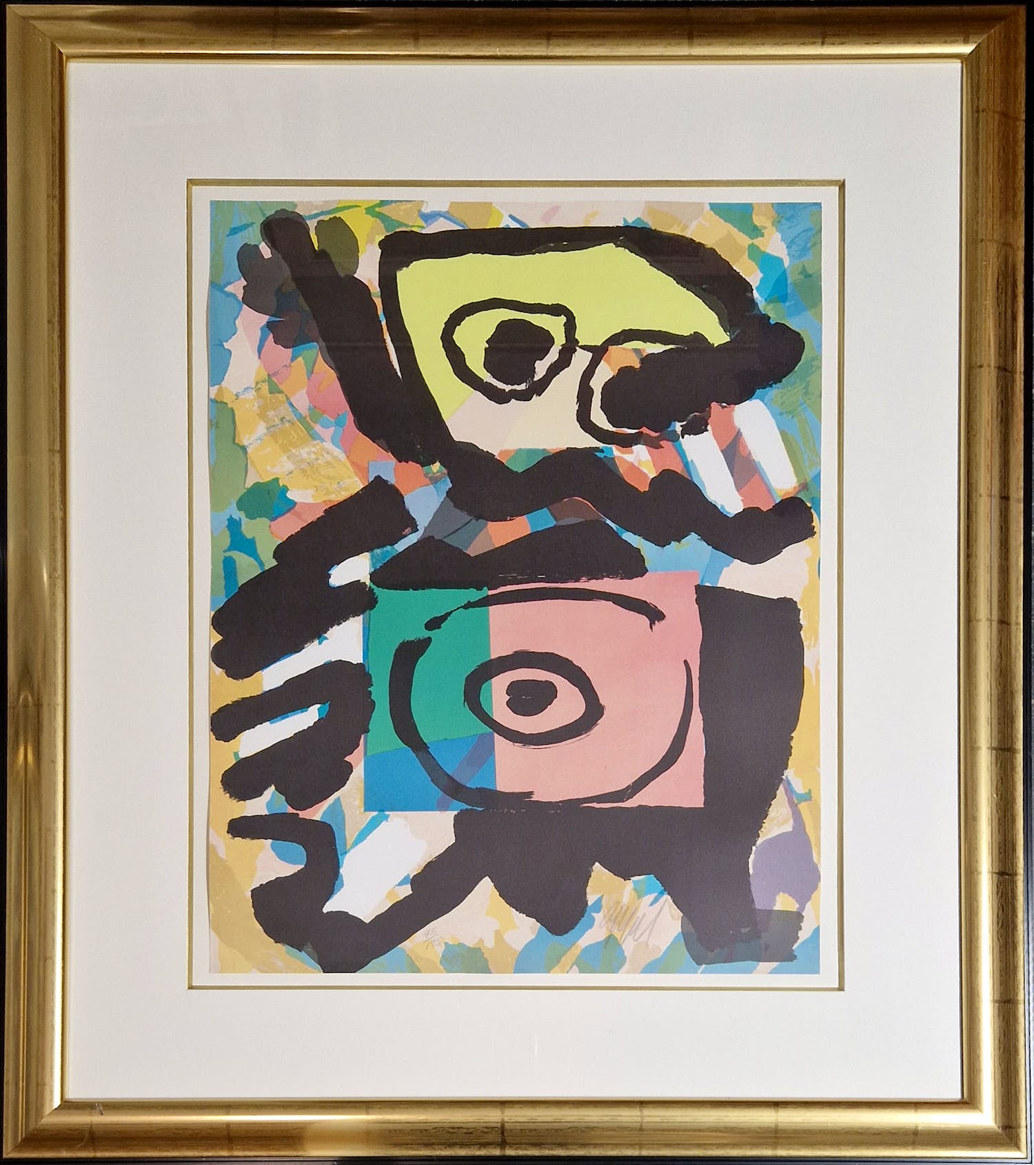 Karel Appel - Litho: 'Compositie met figuur' (1980) verkocht voor € 600!