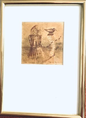 Theo den Boon - Pentekening, hand gesigneerd, ingelijst, 1974 kopen? Bied vanaf 15!