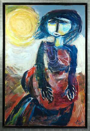 Martin van Wordragen - Olieverf op doek, In de wind - Ingelijst (Groot) verkocht voor € 350!