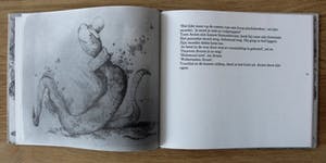 Dirkje Kuik - Pen/inkttekening: "Aram en de bende ..." + boek waarin tekening staat kopen? Bied vanaf 175!